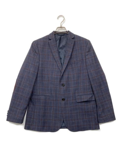 LAUREN RALPH LAUREN（ローレンラルフローレン）LAUREN RALPH LAUREN (ローレンラルフローレン) エルボーパッチ チェックテーラードジャケット ネイビー サイズ:不明の古着・服飾アイテム