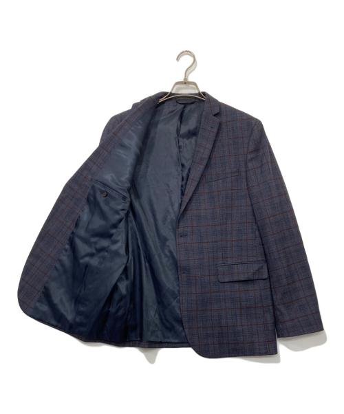 LAUREN RALPH LAUREN（ローレンラルフローレン）LAUREN RALPH LAUREN (ローレンラルフローレン) エルボーパッチ チェックテーラードジャケット ネイビー サイズ:不明の古着・服飾アイテム
