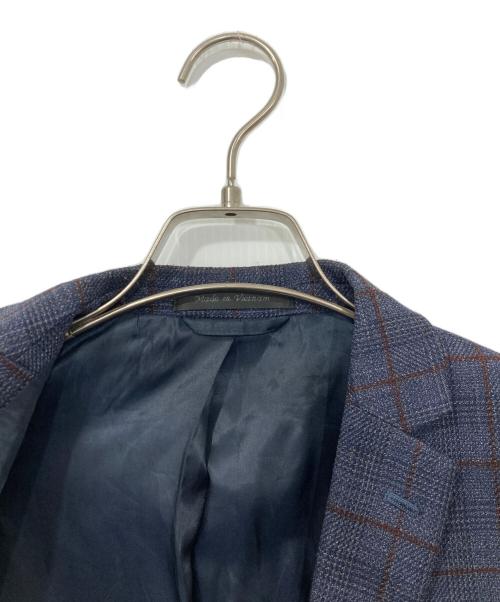 LAUREN RALPH LAUREN（ローレンラルフローレン）LAUREN RALPH LAUREN (ローレンラルフローレン) エルボーパッチ チェックテーラードジャケット ネイビー サイズ:不明の古着・服飾アイテム