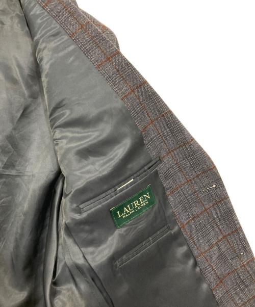 LAUREN RALPH LAUREN（ローレンラルフローレン）LAUREN RALPH LAUREN (ローレンラルフローレン) エルボーパッチ チェックテーラードジャケット ネイビー サイズ:不明の古着・服飾アイテム