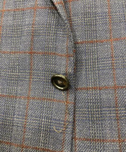 LAUREN RALPH LAUREN（ローレンラルフローレン）LAUREN RALPH LAUREN (ローレンラルフローレン) エルボーパッチ チェックテーラードジャケット ネイビー サイズ:不明の古着・服飾アイテム