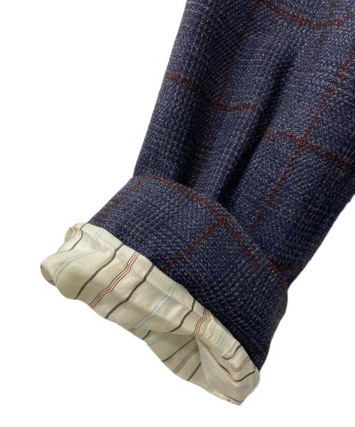 LAUREN RALPH LAUREN（ローレンラルフローレン）LAUREN RALPH LAUREN (ローレンラルフローレン) エルボーパッチ チェックテーラードジャケット ネイビー サイズ:不明の古着・服飾アイテム