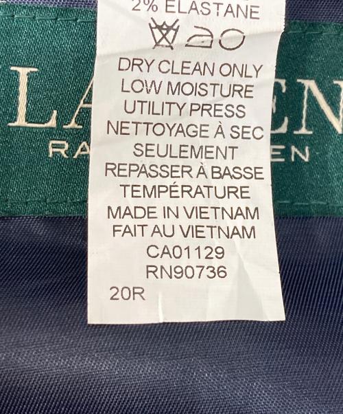 LAUREN RALPH LAUREN（ローレンラルフローレン）LAUREN RALPH LAUREN (ローレンラルフローレン) エルボーパッチ チェックテーラードジャケット ネイビー サイズ:不明の古着・服飾アイテム