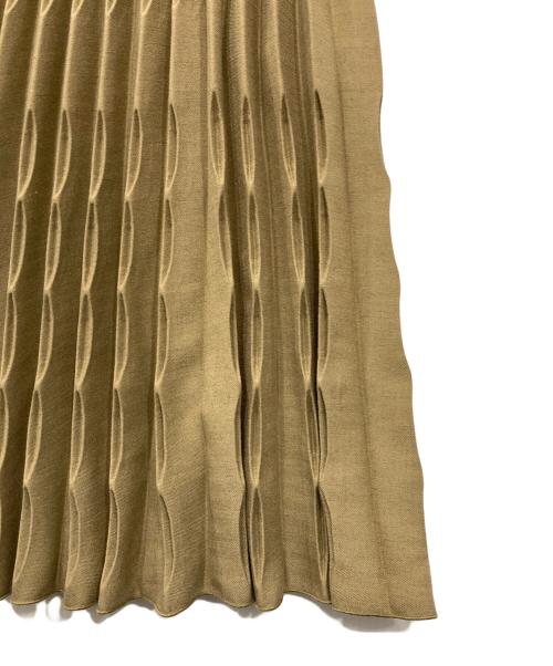 L'AUBE BLANC（ローブ ブラン）L'AUBE BLANC (ローブ ブラン) Shell Pleats Dress/シェル　プリーツ　ドレス カーキ サイズ:Sの古着・服飾アイテム