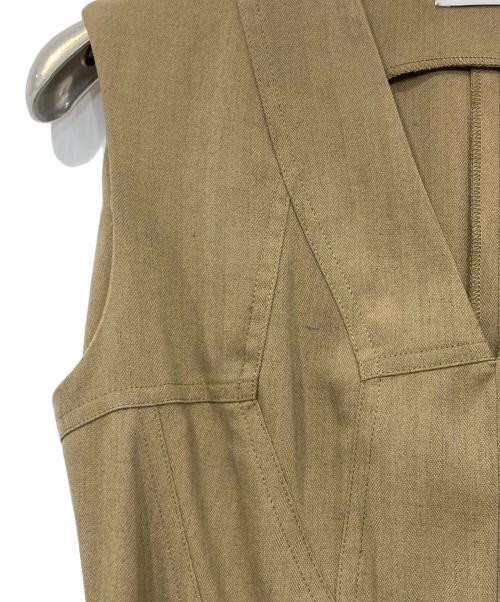 L'AUBE BLANC（ローブ ブラン）L'AUBE BLANC (ローブ ブラン) Shell Pleats Dress/シェル　プリーツ　ドレス カーキ サイズ:Sの古着・服飾アイテム