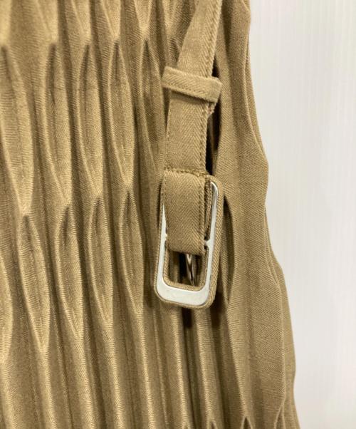 L'AUBE BLANC（ローブ ブラン）L'AUBE BLANC (ローブ ブラン) Shell Pleats Dress/シェル　プリーツ　ドレス カーキ サイズ:Sの古着・服飾アイテム