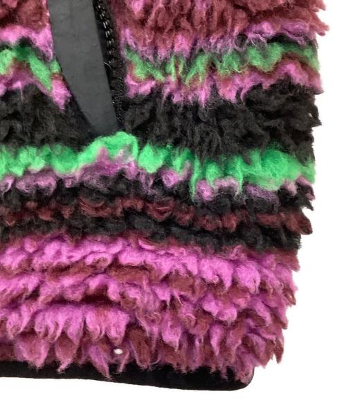 stussy（ステューシー）stussy (ステューシー) STRIPED SHERPA VEST/ストライプ　シェルパ　ベスト パープル サイズ:Mの古着・服飾アイテム