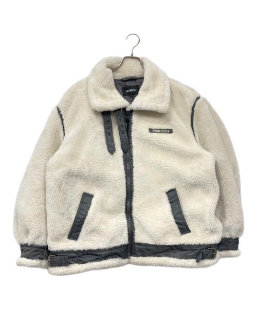 AVIREX（アヴィレックス）AVIREX (アヴィレックス) RETORO BOA B-3 フリースジャケット/レトロボア B-3 フリースジャケット ホワイト サイズ:2Lの古着・服飾アイテム