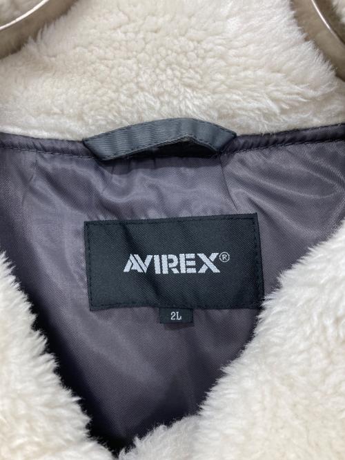 AVIREX（アヴィレックス）AVIREX (アヴィレックス) RETORO BOA B-3 フリースジャケット/レトロボア B-3 フリースジャケット ホワイト サイズ:2Lの古着・服飾アイテム