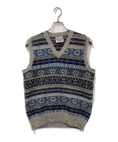Jamieson’s Knitwear（ジャミーソンズニットウェア）Jamieson’s Knitwear (ジャミーソンズニットウェア) フェアアイルニットベスト グレー サイズ:Mの古着・服飾アイテム
