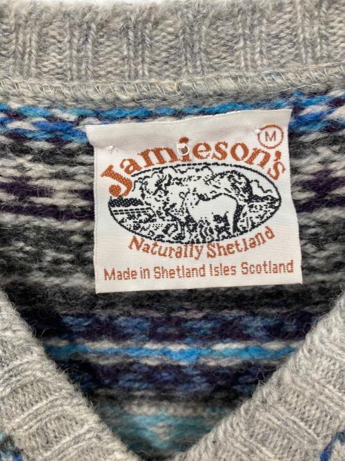 Jamieson’s Knitwear（ジャミーソンズニットウェア）Jamieson’s Knitwear (ジャミーソンズニットウェア) フェアアイルニットベスト グレー サイズ:Mの古着・服飾アイテム