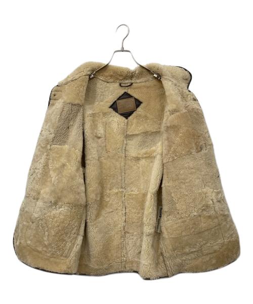HAI SPORTING GEAR（ハイスポーツギア）HAI SPORTING GEAR (ハイスポーツギア) パッチワークデザインムートンジャケット ブラウン サイズ:Mの古着・服飾アイテム