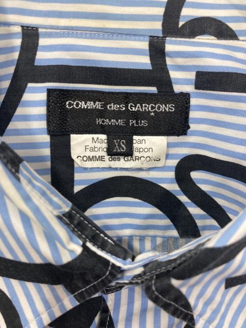 COMME des GARCONS HOMME PLUS（コムデギャルソンオムプリュス）COMME des GARCONS HOMME PLUS (コムデギャルソンオムプリュス) ストライプシャツ ブルー サイズ:XSの古着・服飾アイテム