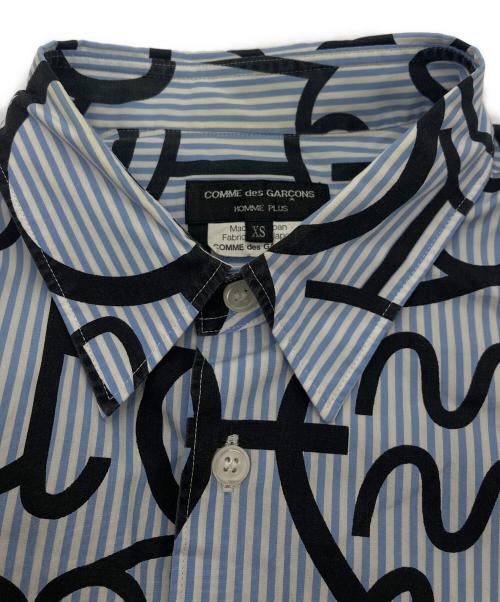 COMME des GARCONS HOMME PLUS（コムデギャルソンオムプリュス）COMME des GARCONS HOMME PLUS (コムデギャルソンオムプリュス) ストライプシャツ ブルー サイズ:XSの古着・服飾アイテム