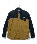 THE NORTH FACEザ ノース フェイス）の古着「L/S Nuptse Shirt ロングスリーブヌプシシャツ」｜ブラック×ブラウン