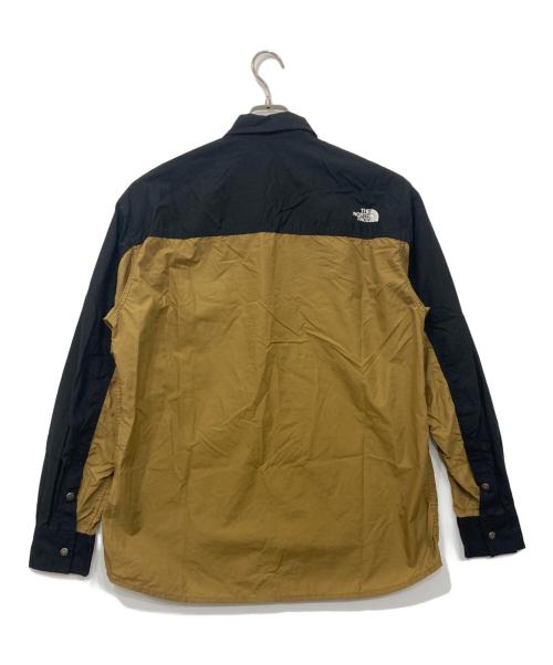 THE NORTH FACE（ザ ノース フェイス）THE NORTH FACE (ザ ノース フェイス) L/S Nuptse Shirt ロングスリーブヌプシシャツ ブラック×ブラウン サイズ:Lの古着・服飾アイテム