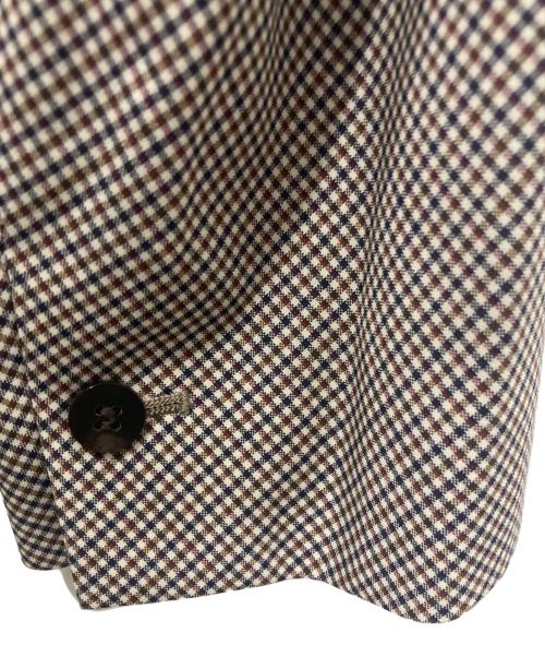 OVERCOAT（オーバーコート）OVERCOAT (オーバーコート) チェックロングジャケット ブラウン×ネイビー サイズ:不明の古着・服飾アイテム