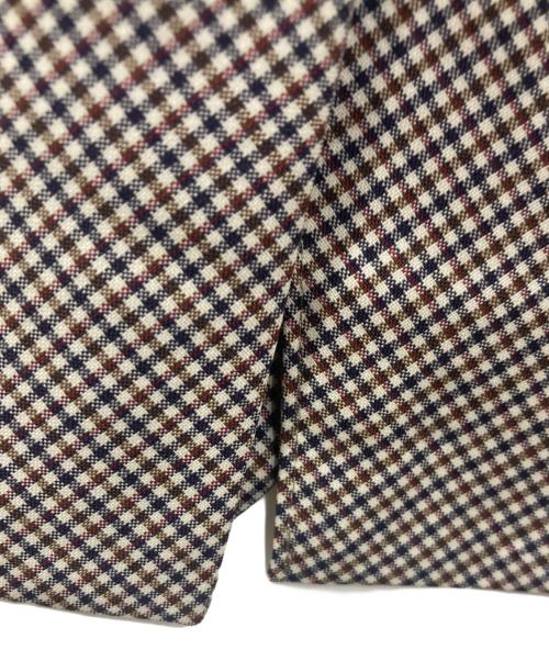 OVERCOAT（オーバーコート）OVERCOAT (オーバーコート) チェックロングジャケット ブラウン×ネイビー サイズ:不明の古着・服飾アイテム