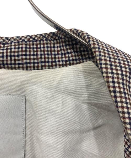 OVERCOAT（オーバーコート）OVERCOAT (オーバーコート) チェックロングジャケット ブラウン×ネイビー サイズ:不明の古着・服飾アイテム