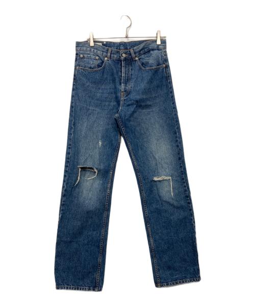 DRIES VAN NOTEN（ドリスヴァンノッテン）DRIES VAN NOTEN (ドリスヴァンノッテン) 2017-18AW　ダメージ加工デニムパンツ インディゴ サイズ:30の古着・服飾アイテム