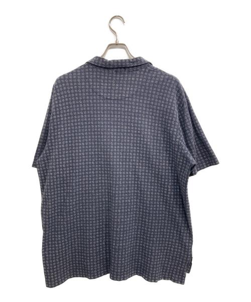 POLO RALPH LAUREN（ポロ・ラルフローレン）POLO RALPH LAUREN (ポロ・ラルフローレン) 総柄スキッパーポロシャツ ネイビー サイズ:XLの古着・服飾アイテム