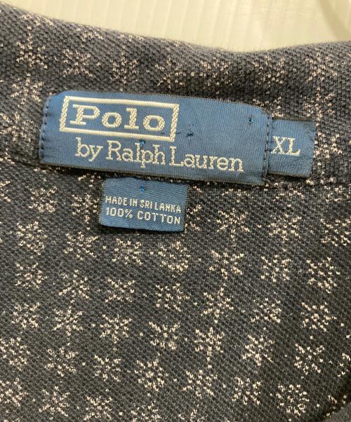 POLO RALPH LAUREN（ポロ・ラルフローレン）POLO RALPH LAUREN (ポロ・ラルフローレン) 総柄スキッパーポロシャツ ネイビー サイズ:XLの古着・服飾アイテム
