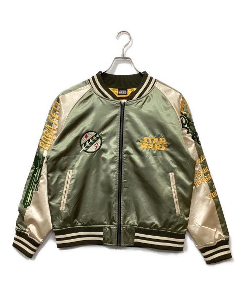 丸眞（マルシン）丸眞 (マルシン) SATR WARS スカジャン/キャラジャン　ボバ・フェット ストリートミドル カーキ サイズ:L 未使用品の古着・服飾アイテム