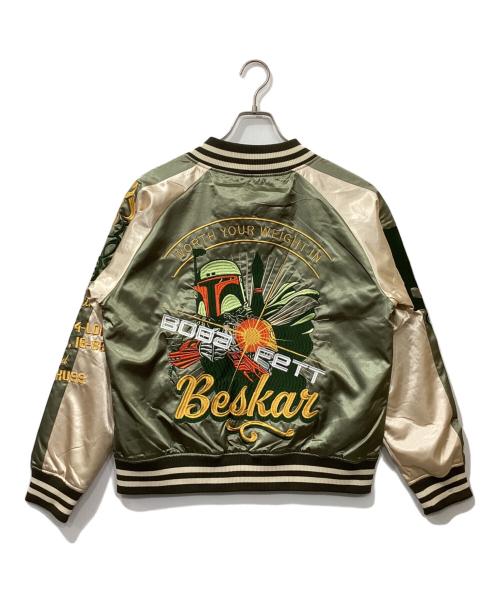 丸眞（マルシン）丸眞 (マルシン) SATR WARS スカジャン/キャラジャン　ボバ・フェット ストリートミドル カーキ サイズ:L 未使用品の古着・服飾アイテム