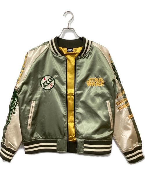 丸眞（マルシン）丸眞 (マルシン) SATR WARS スカジャン/キャラジャン　ボバ・フェット ストリートミドル カーキ サイズ:L 未使用品の古着・服飾アイテム