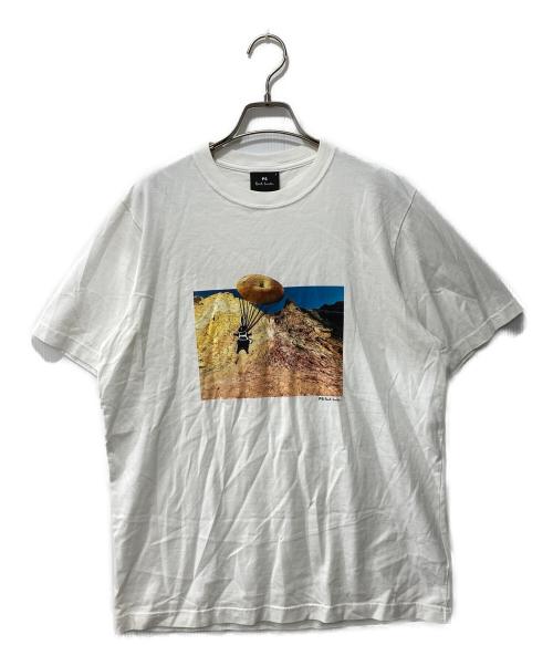 PS Paul Smith（ＰＳポールスミス）PS Paul Smith (ＰＳポールスミス) パラシュートラビット プリントTシャツ ホワイト サイズ:Lの古着・服飾アイテム