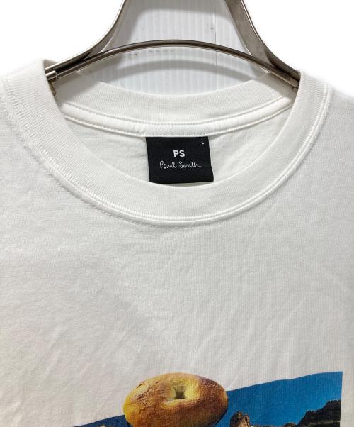 PS Paul Smith（ＰＳポールスミス）PS Paul Smith (ＰＳポールスミス) パラシュートラビット プリントTシャツ ホワイト サイズ:Lの古着・服飾アイテム