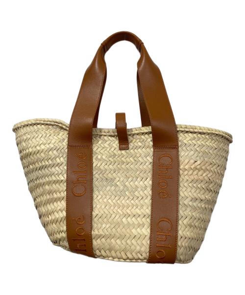Chloe（クロエ）Chloe (クロエ) ミディアムバスケット/MEDIUM BASKET/SENSE（センス） ナチュラルベージュ&キャラメルブラウンの古着・服飾アイテム