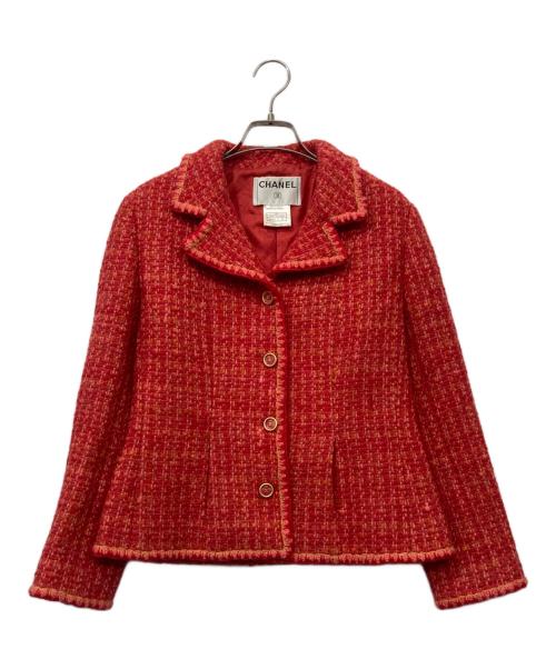CHANEL（シャネル）CHANEL (シャネル) ココマークボタンツイードジャケット コーラルピンク サイズ:40の古着・服飾アイテム