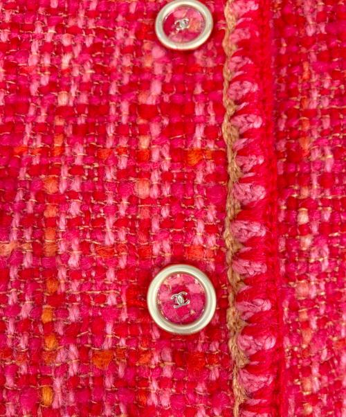 CHANEL（シャネル）CHANEL (シャネル) ココマークボタンツイードジャケット コーラルピンク サイズ:40の古着・服飾アイテム