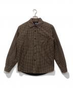 stussyステューシー）の古着「パデッドチェックシャツ」｜ブラウン