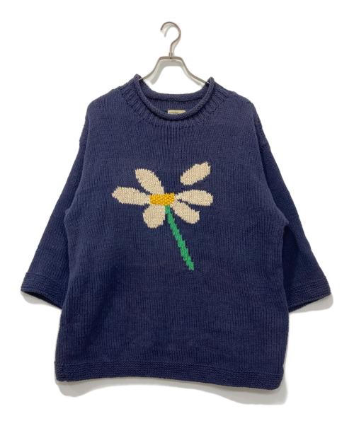 Mcmachan Woolen（マクマーンウーレン）Mcmachan Woolen (マクマーンウーレン) 花柄セーター ネイビー サイズ:-の古着・服飾アイテム