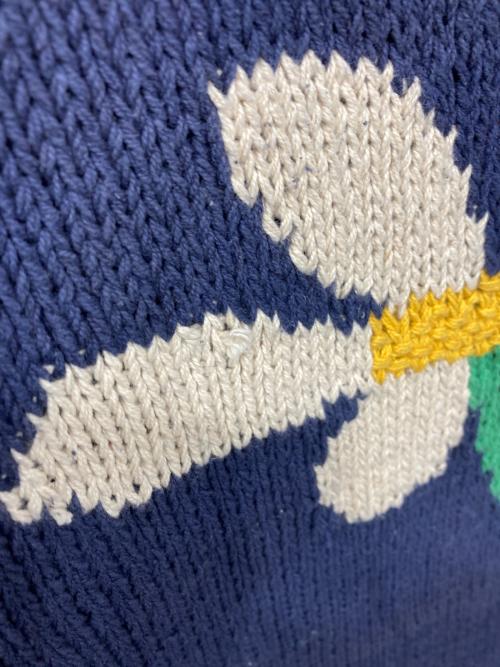 Mcmachan Woolen（マクマーンウーレン）Mcmachan Woolen (マクマーンウーレン) 花柄セーター ネイビー サイズ:-の古着・服飾アイテム