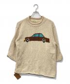 Mcmachan Woolenマクマーンウーレン）の古着「車柄セーター」｜アイボリー