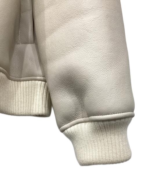 AFB（エーエフビー）AFB (エーエフビー) STUDDED HOODED BOMBER JACKET/スタッデッド　フーデッド　ボンバー　ジャケット ベージュ サイズ:Lの古着・服飾アイテム