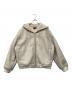 AFB（エーエフビー）の古着「STUDDED HOODED BOMBER JACKET/スタッデッド　フーデッド　ボンバー　ジャケット」｜ベージュ