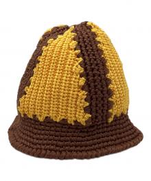 MIU MIU（ミュウミュウ）の古着「Crochet Bucket Hat/クロシェ　バケット　ハット」｜ブラウン×オレンジ