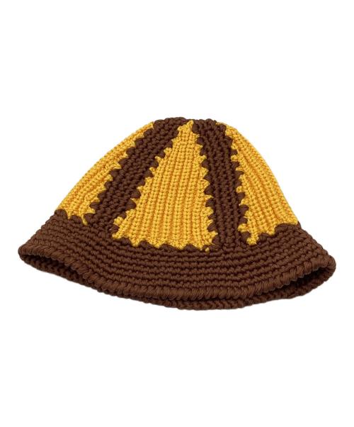 MIU MIU（ミュウミュウ）MIU MIU (ミュウミュウ) Crochet Bucket Hat/クロシェ　バケット　ハット ブラウン×オレンジ サイズ:Mの古着・服飾アイテム