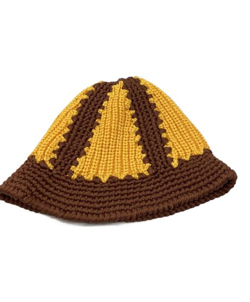 MIU MIU（ミュウミュウ）MIU MIU (ミュウミュウ) Crochet Bucket Hat/クロシェ　バケット　ハット ブラウン×オレンジ サイズ:Mの古着・服飾アイテム