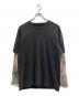 Fake As Flowers（フェイク アス フラワーズ）の古着「Camo Double Sleeve Tee/BLACK」｜グレー