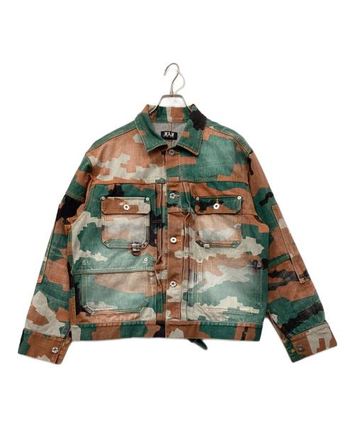 Fake As Flowers（フェイク アス フラワーズ）Fake As Flowers (フェイク アス フラワーズ) TYPE-2 JACKET -CAMO-/タイプ2　ジャケット　カモ グリーン×ブラウン サイズ:2の古着・服飾アイテム