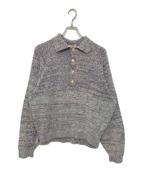 refomed（リフォメッド）refomed (リフォメッド) OLD MAN KNIT POLO/オールドマン　ニットポロ ブルー サイズ:3の古着・服飾アイテム