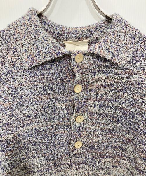 refomed（リフォメッド）refomed (リフォメッド) OLD MAN KNIT POLO/オールドマン　ニットポロ ブルー サイズ:3の古着・服飾アイテム