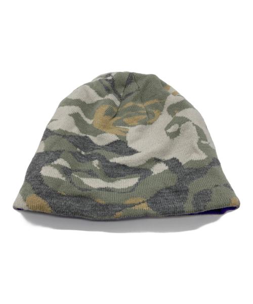 SOL（エスオーエル）SOL (エスオーエル) soonerorlater Camo Reversible Beanie パープル×グリーンの古着・服飾アイテム