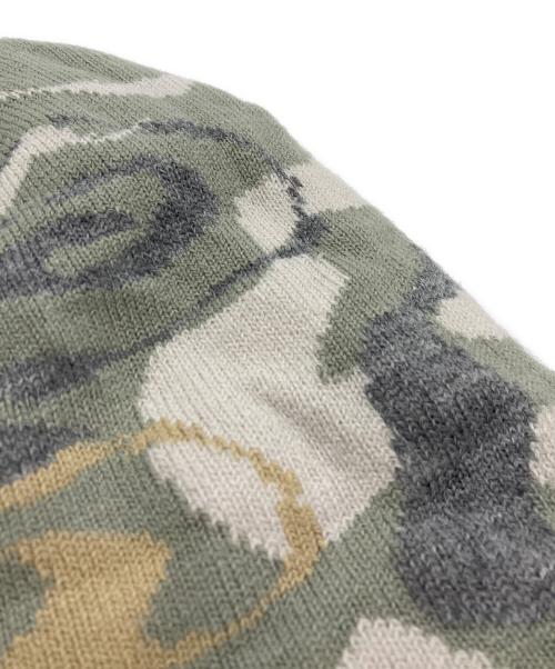 SOL（エスオーエル）SOL (エスオーエル) soonerorlater Camo Reversible Beanie パープル×グリーンの古着・服飾アイテム