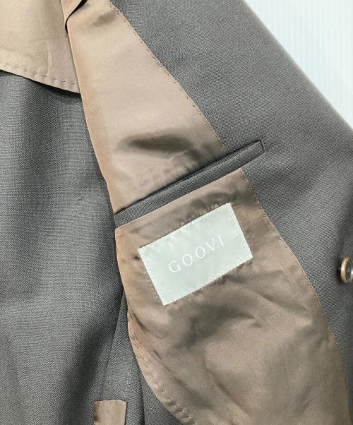 GOOVI（グービ）GOOVI (グービ) ダブルブレストジャケット ヘビーウェイトウールモヘア ブラウン サイズ:2の古着・服飾アイテム